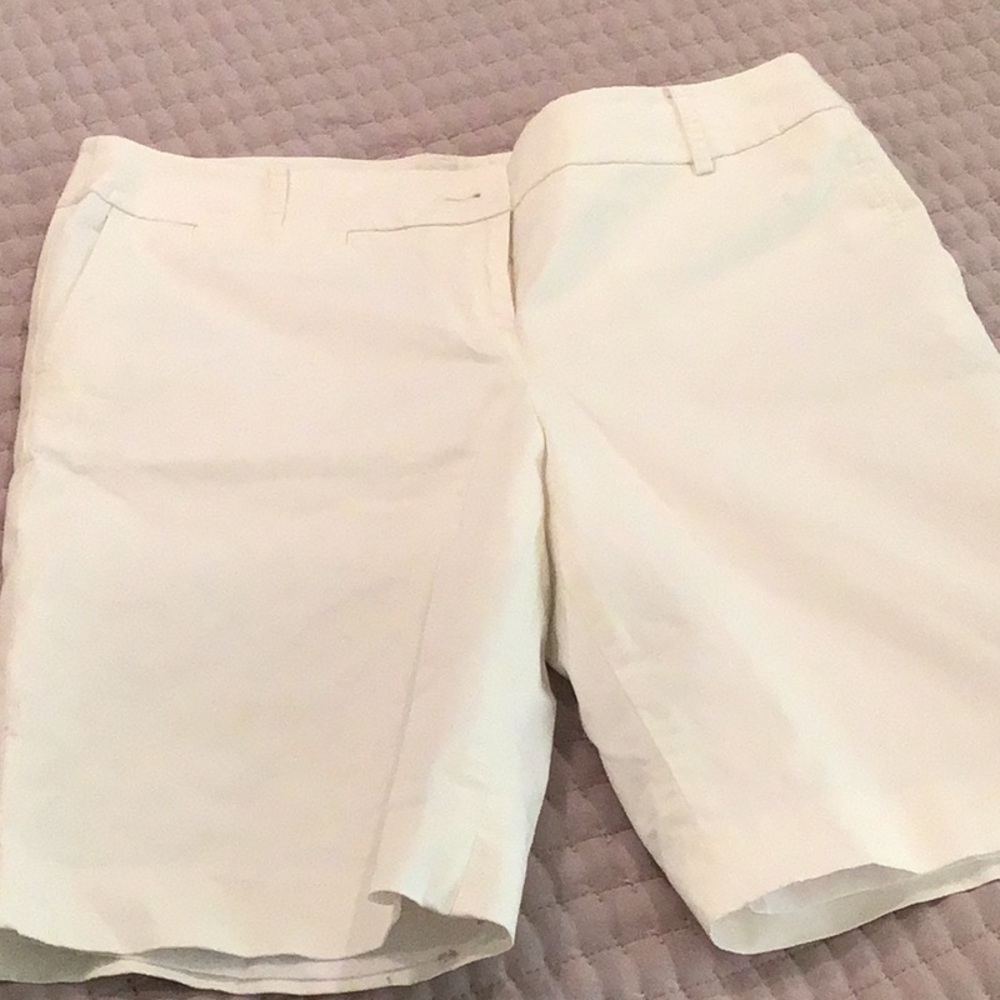 Ann Taylor Loft White Dress Shorts